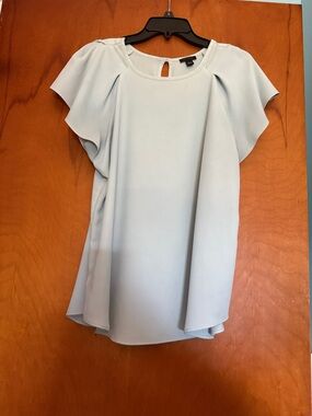 Ann Taylor Pale Blue Flutter-Sleeve Top